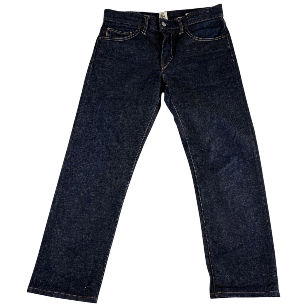 Hiroshi Kato Jeans Mens 31 Blue Denim Stretch Straight Leg Stitched Made in USA